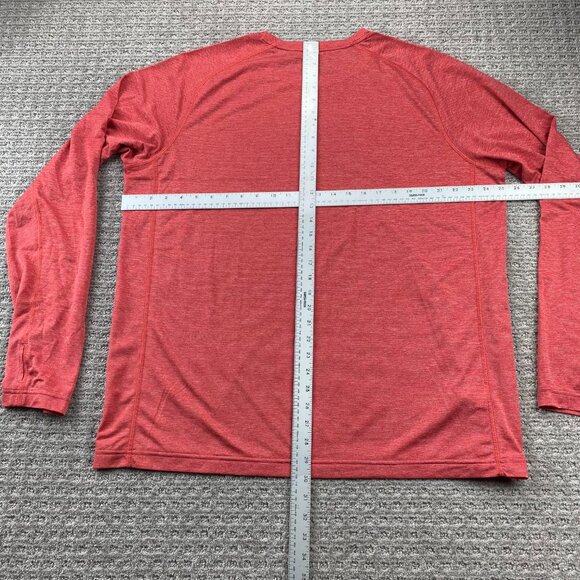 Eddie Bauer Running Shirt Free Dry Long Sleeve Men XL Orange Breathable Meshed - Picture 7 of 9